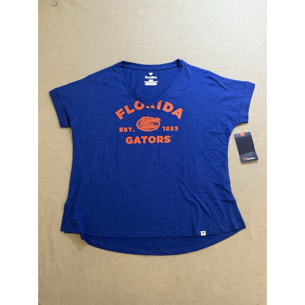 Florida Gators Fanatics Football‎ Shirt Women Medium Blue Short Sleeve Tee New.